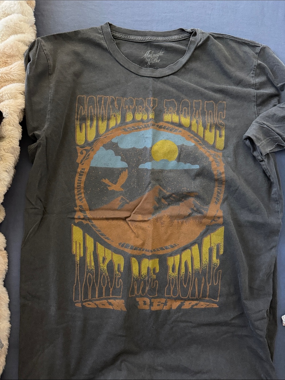 Midnight Rider Black Graphic 'Cowboy Roads' Short Sleeve Tee